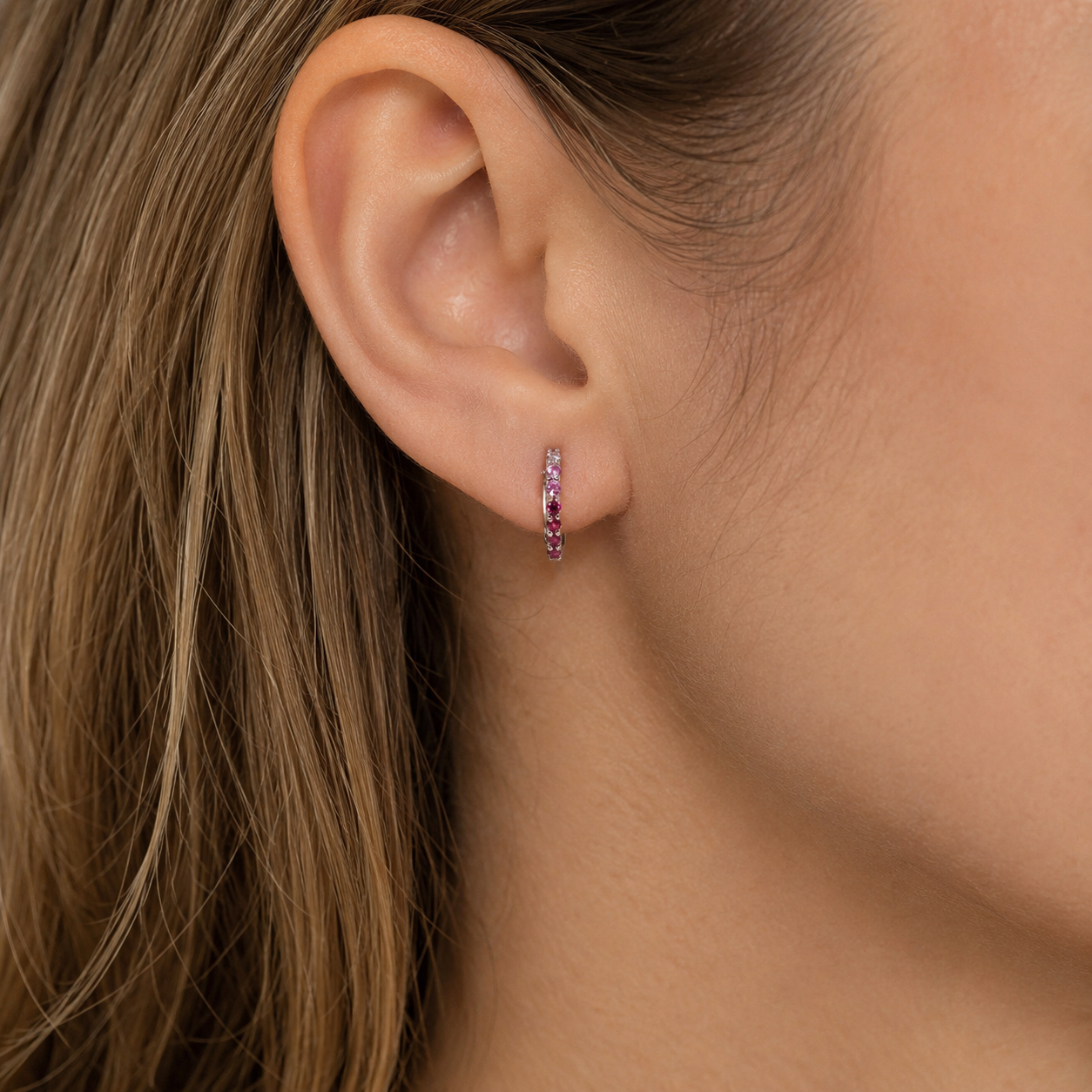 Tine Diamond Earring - Pink