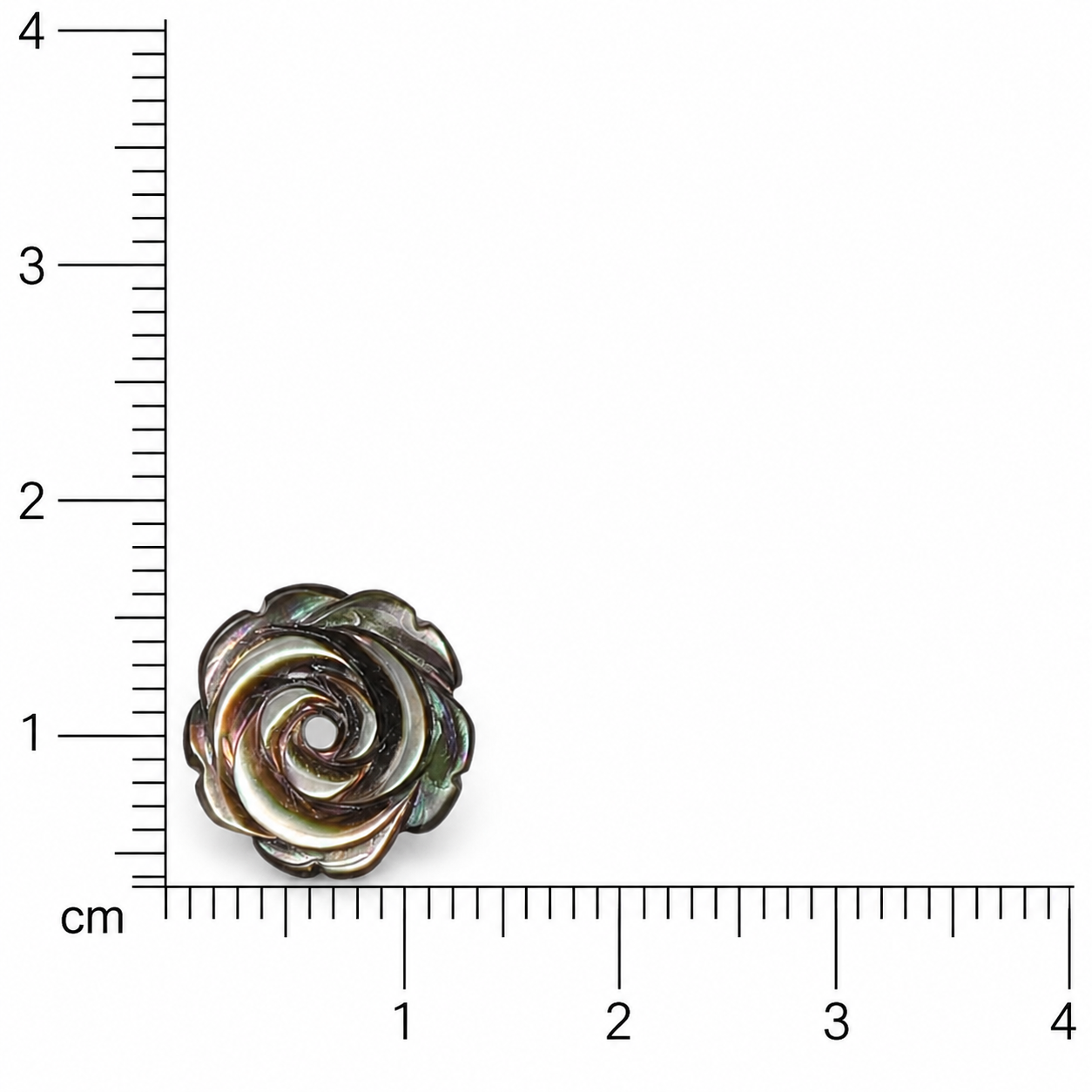 Silver Black Rose MOP Earrings - Small