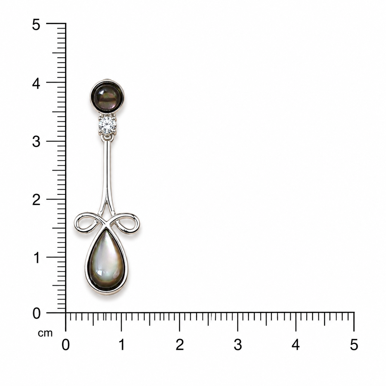 Silver Luster Earrings - Black MOP