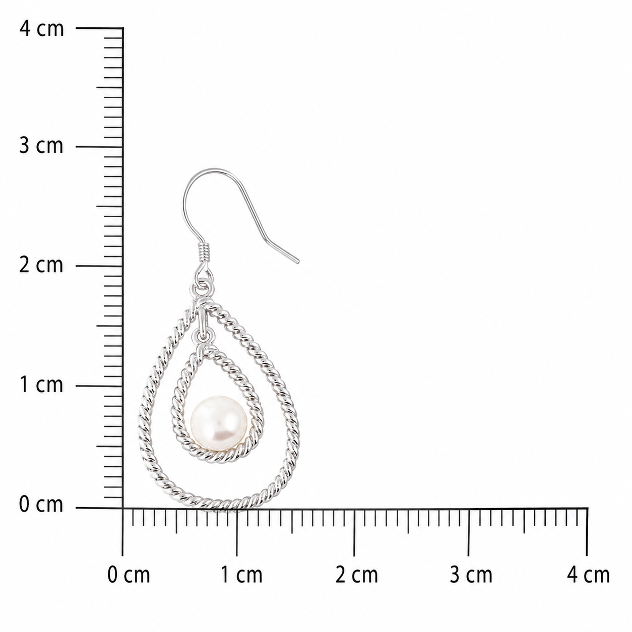 Silver Pearl Big Drop Earrings