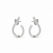 925 Silver U-Shaped Diamond Earrings