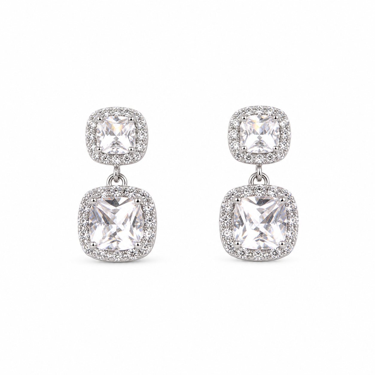 925 Silver  Diamond Adhira Drop Earring (Small)