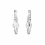 925 Silver Cloak Pearl Hoop Earrings
