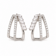 925 Silver Sriti Diamond Cuff Earrings