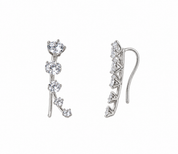 Silver Circle Diamond Cuff Earring