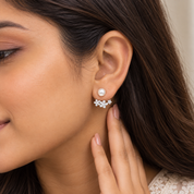 925 Silver Two in One Flower Earrings