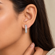 925 Silver Classic Ovel Sparkle Hoops