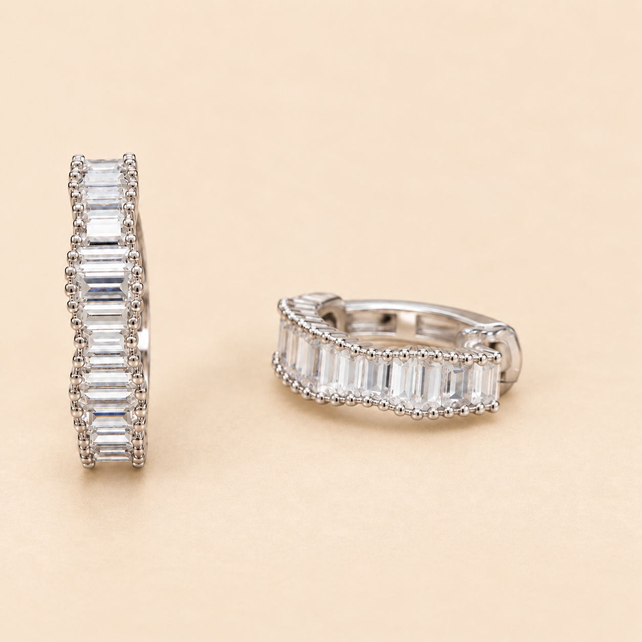925 Silver Classic Ovel Sparkle Hoops