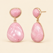 925 Silver Luisa Drop Earrings -Dusty Rose Pink