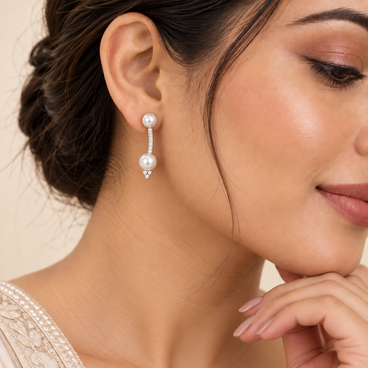 925 Silver Two in One Diamond Earrings