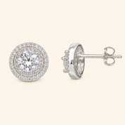 Round Halo Stud Earrings
