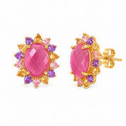 Royal pink Crystal Earrings