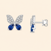 925 Silver Crystal Butterfly - Blue