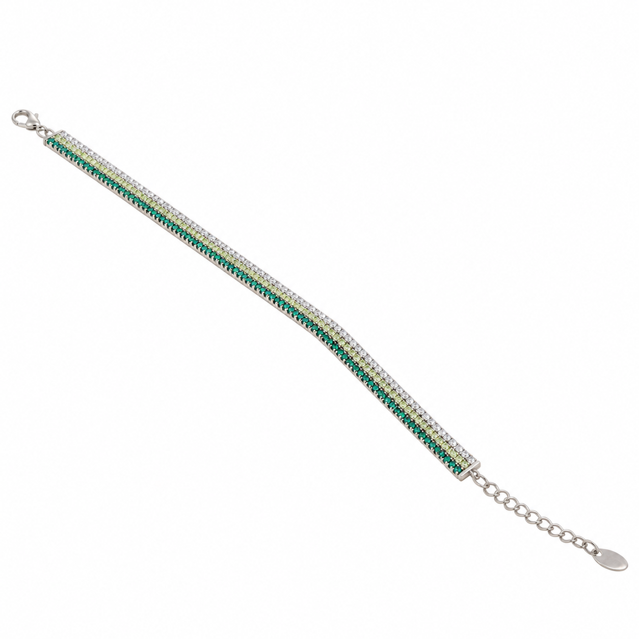 Rainbow Tennis Bracelet- Dark Green