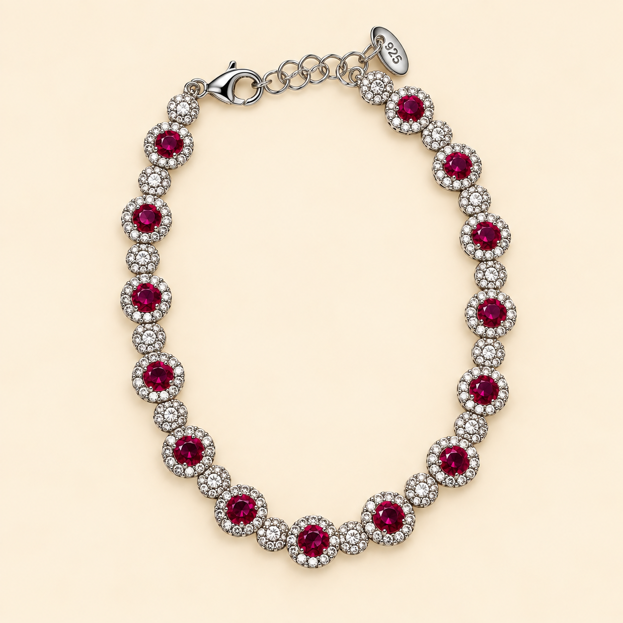Shakira Tennis Bracelet -Dark Pink