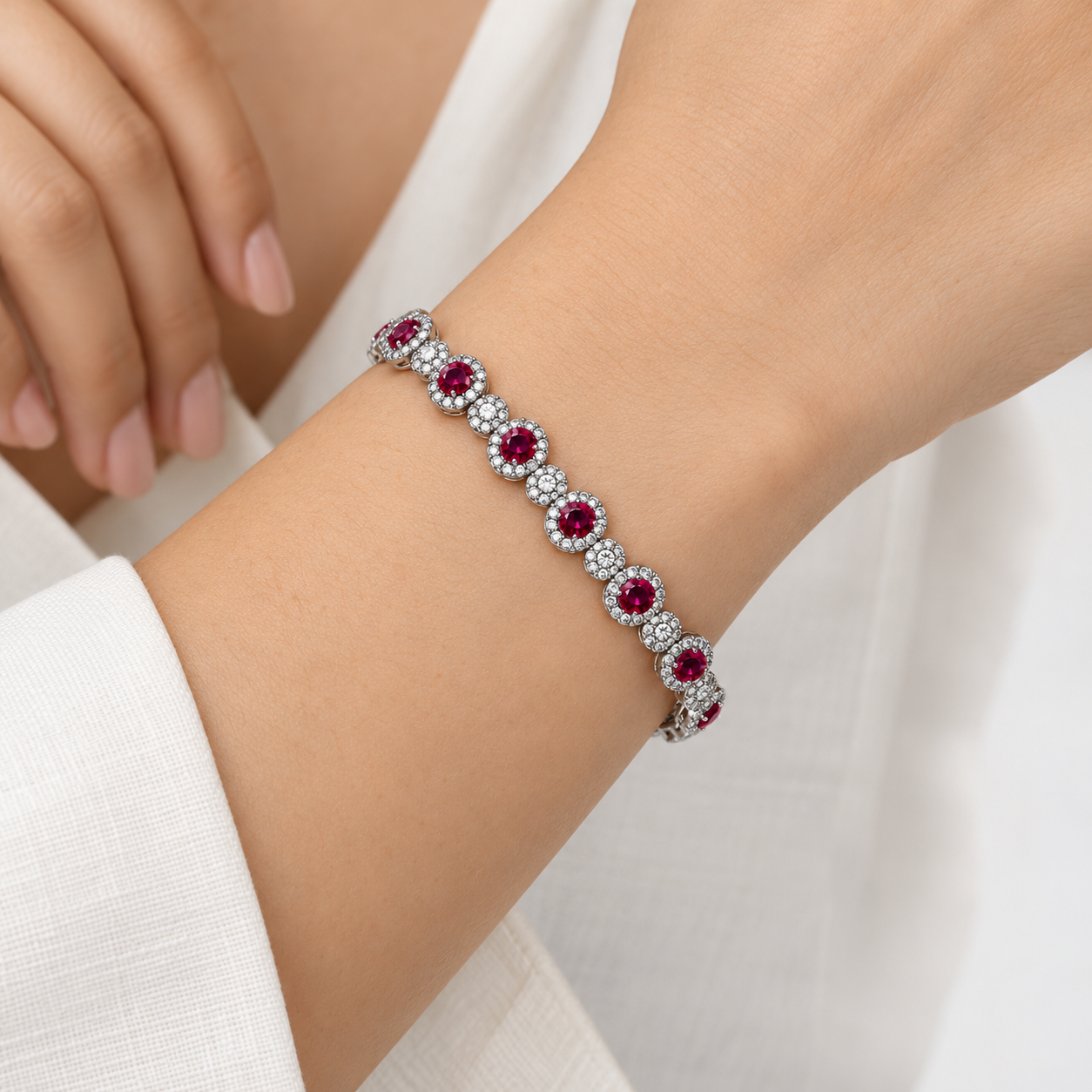 Shakira Tennis Bracelet -Dark Pink