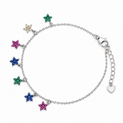 Small 7-Bloomed Flower Charm Bracelet - Colourful