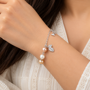 925 Silver Pearl Leaf Butterfly