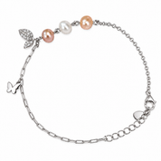 925 Silver Pearl Leaf Butterfly