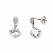 925 Silver Double Zircon Drops