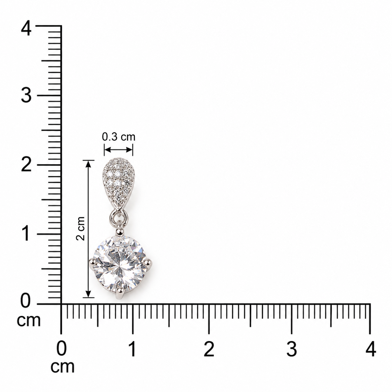 925 Silver Double Zircon Drops