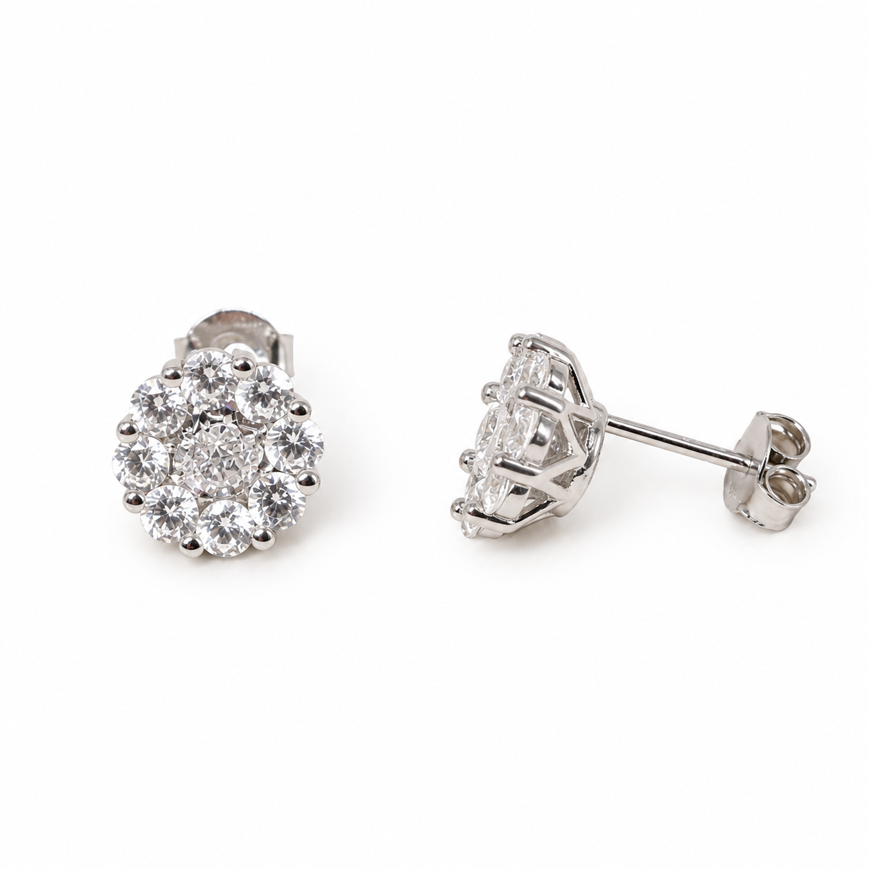 925 Silver Circle Halo Studs
