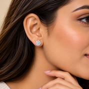 925 Silver Circle Halo Studs