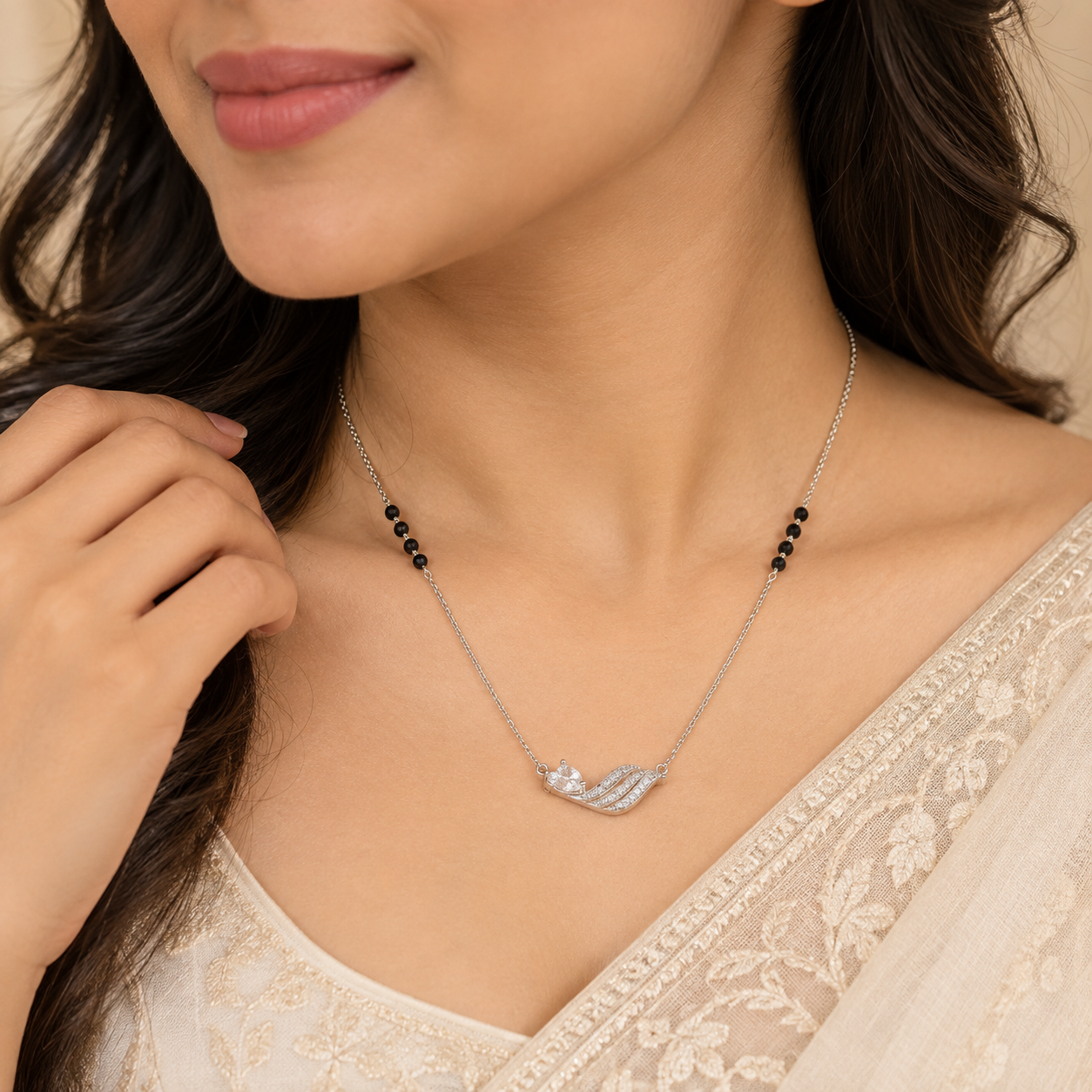 925 Silver Swaya Curve Mangalsutra