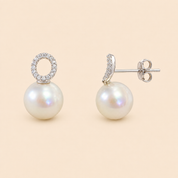 Pearl & Sparkle Drop Earrings
