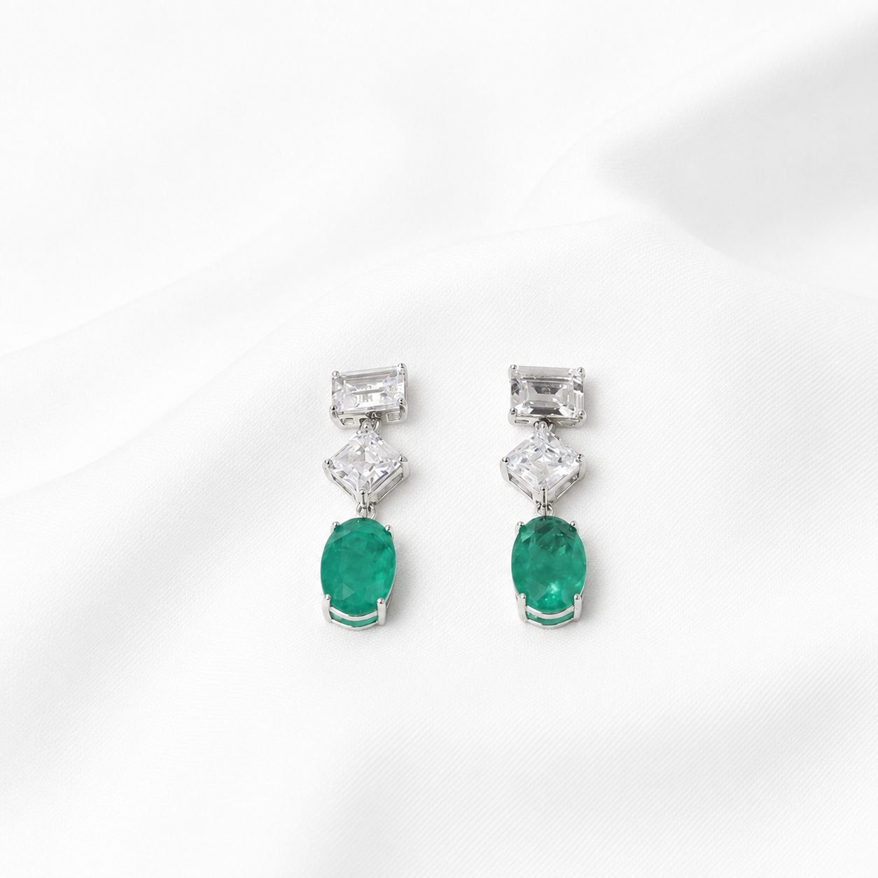 Emerald Symphony Drop Earrings