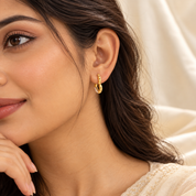 Pearl-Inlaid Heart Hoop Earrings