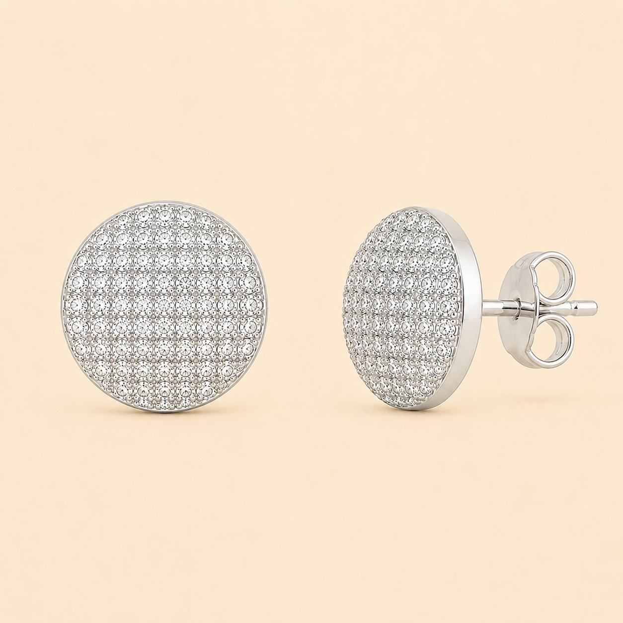 925 Silver Circle Pave Studs