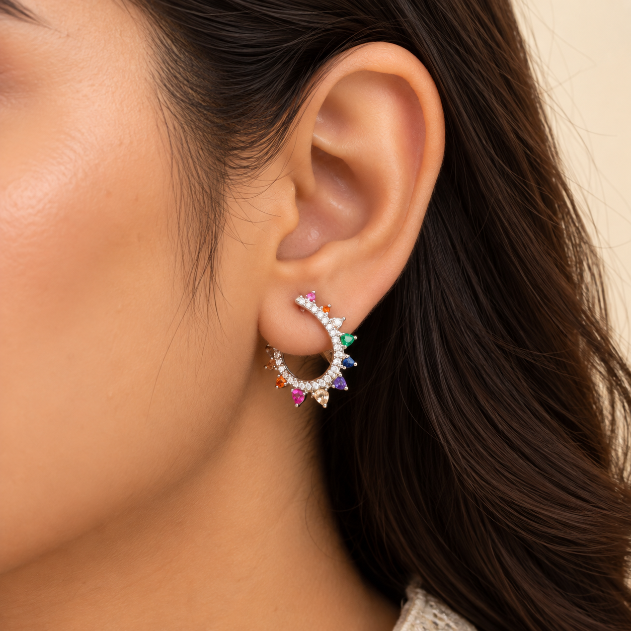 Sharpy Gradient Earrings - Colourful