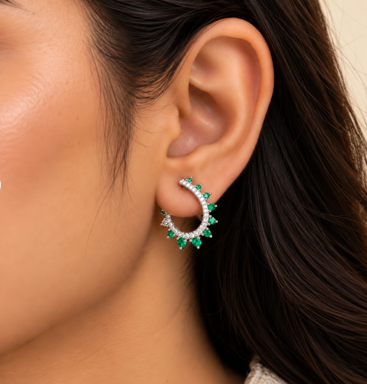 Sharpy Gradient Earrings - Green