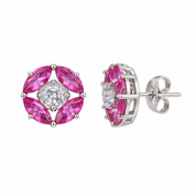 925 Silver Eva Earrings - Light Pink