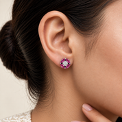 925 Silver Eva Earrings - Light Pink