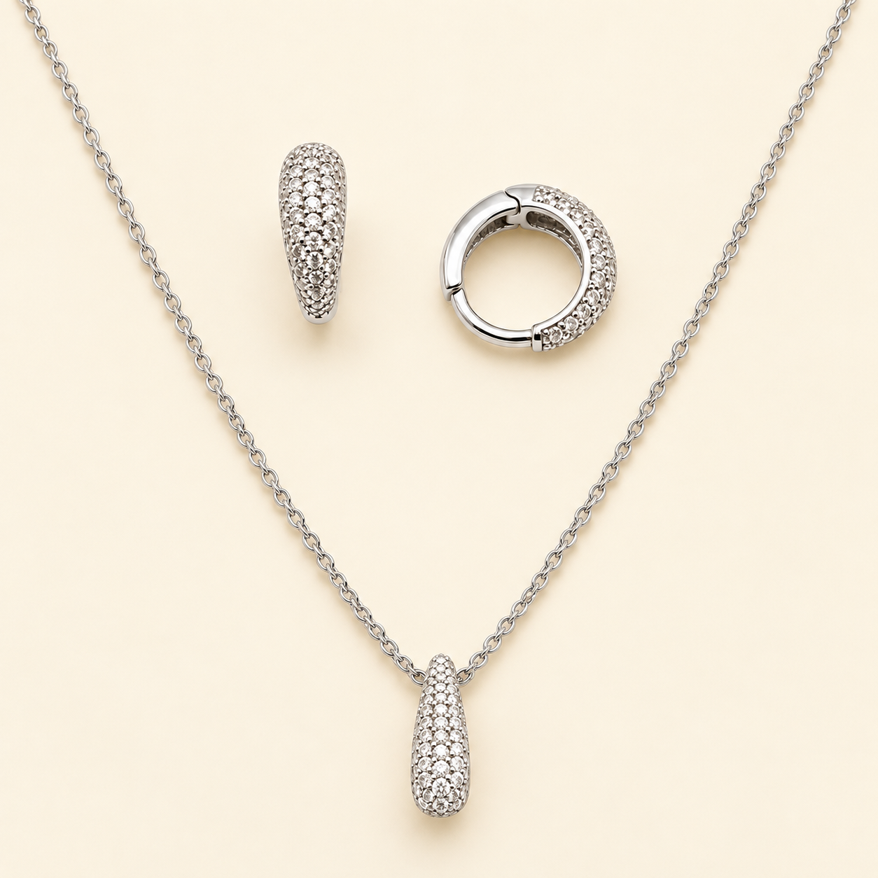 925 Silver Lune Pendant Set With Chain