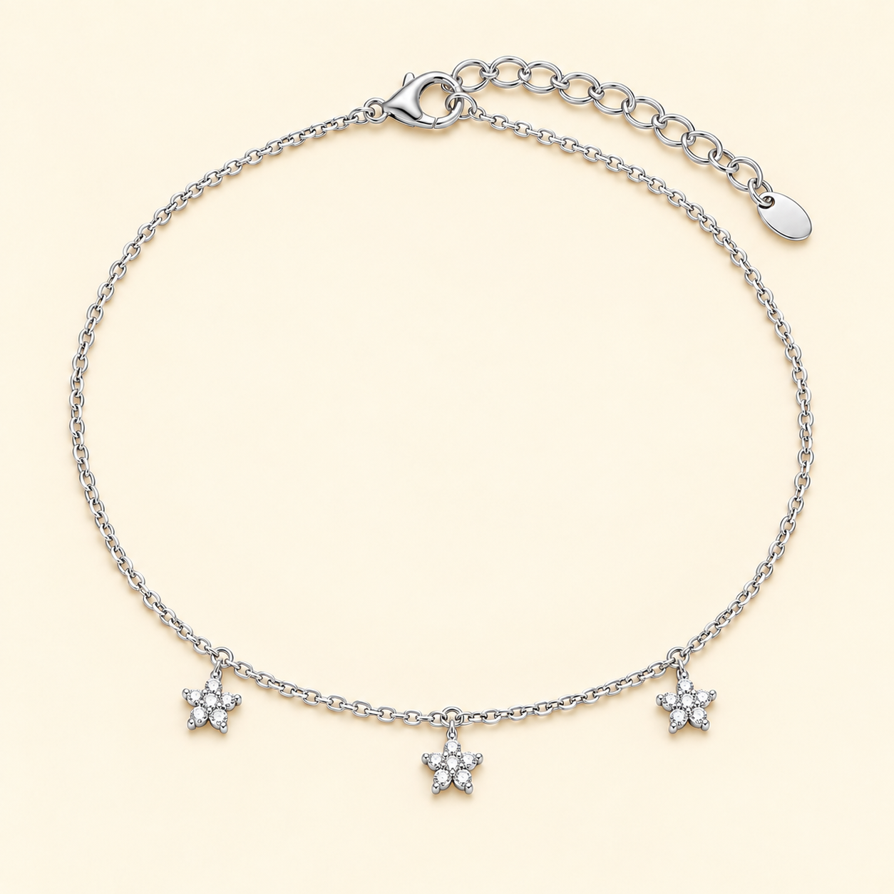 3-Flower Charm Anklet
