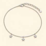 3-Flower Charm Anklet