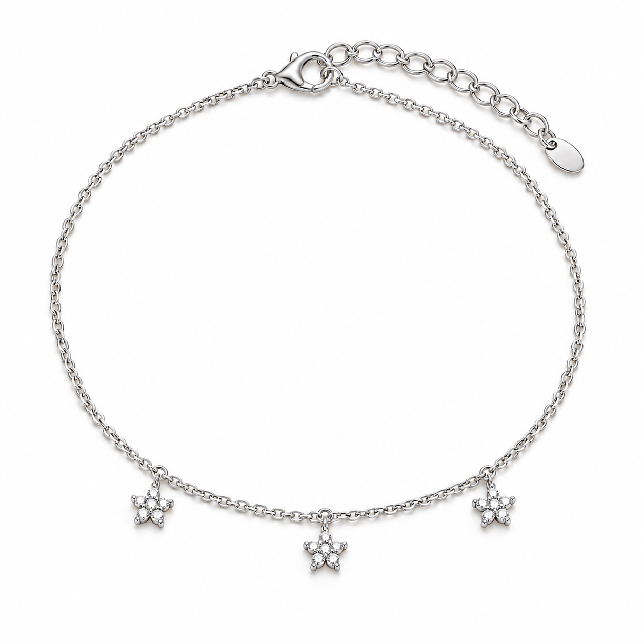 3-Flower Charm Anklet