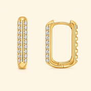 925 Silver Sparkle Hoops Gold
