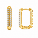 925 Silver Sparkle Hoops Gold