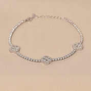 925 Silver Clove Charm Diamond Festive Wear Bracelet  -Elyta