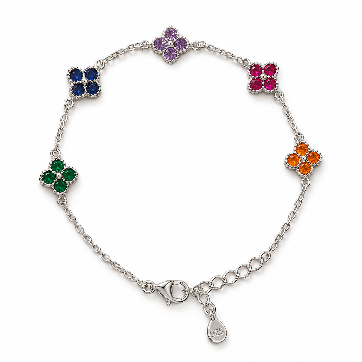 5-Dot Diamond Bracelet - Colourful