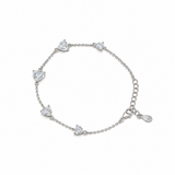 925 Silver 5-Heart Tennis Bracelet