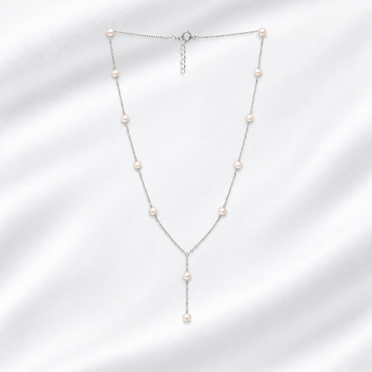 Drop Stringed Pearl Necklace