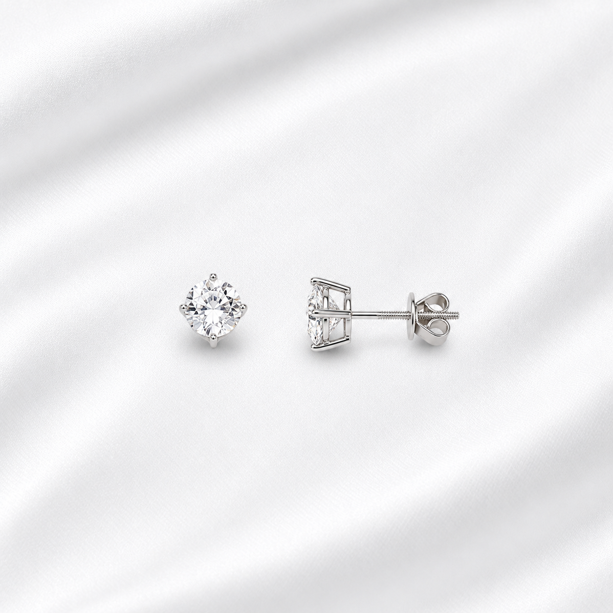 4 Prong Solitaire Stud - 3mm