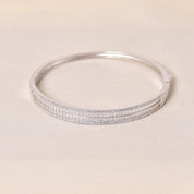 Handcrafted 925 Silver Kada for Women with Diamond Studs