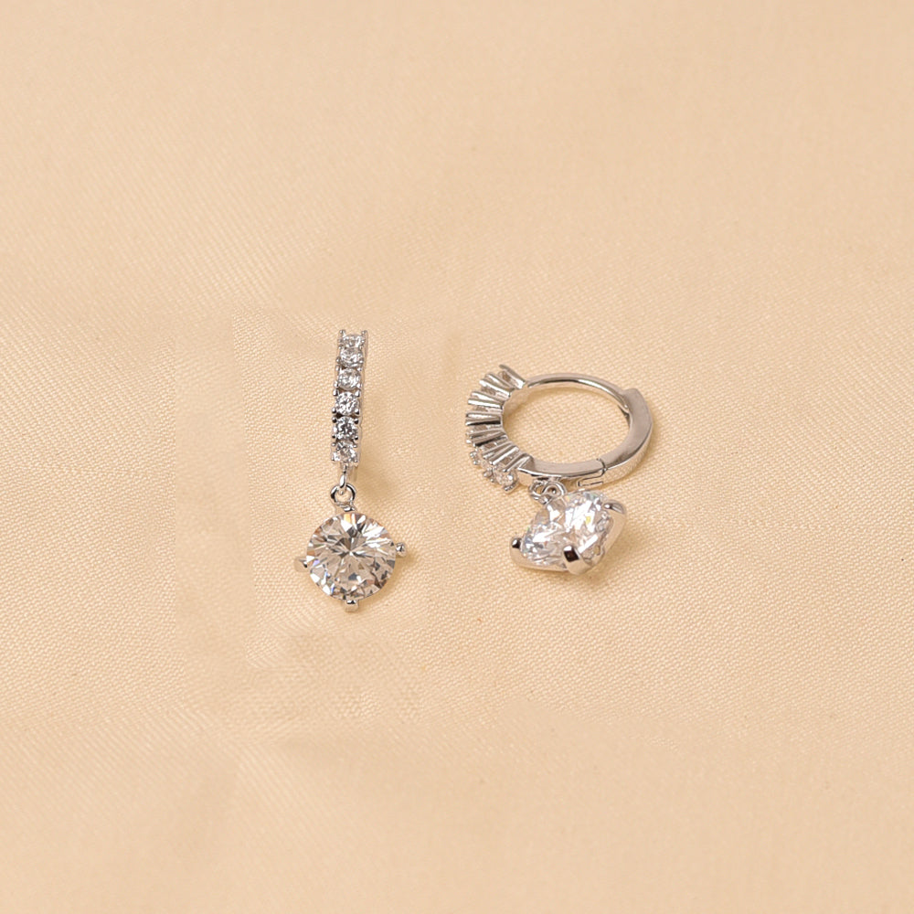 Lightweight Silver Huggies for sensitive ears hypoallergenic - Elyta