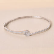 Handcrafted 925 Silver Kada for Women with Diamond Studs
